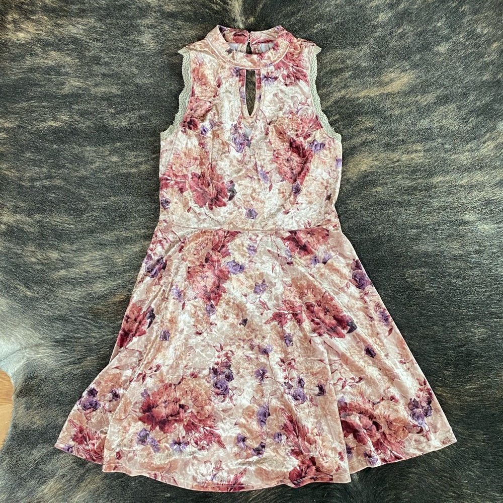 Xhilaration Velvet Floral Dress